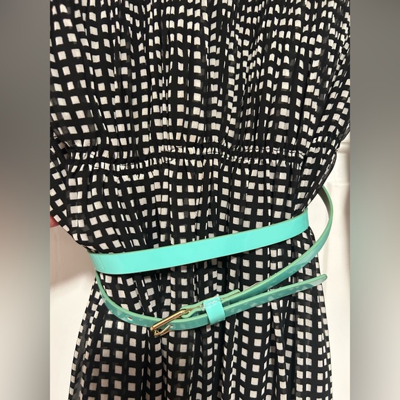 Worthington Black and White Dress with Teal Accents, Size 8 - Picture 8 of 11